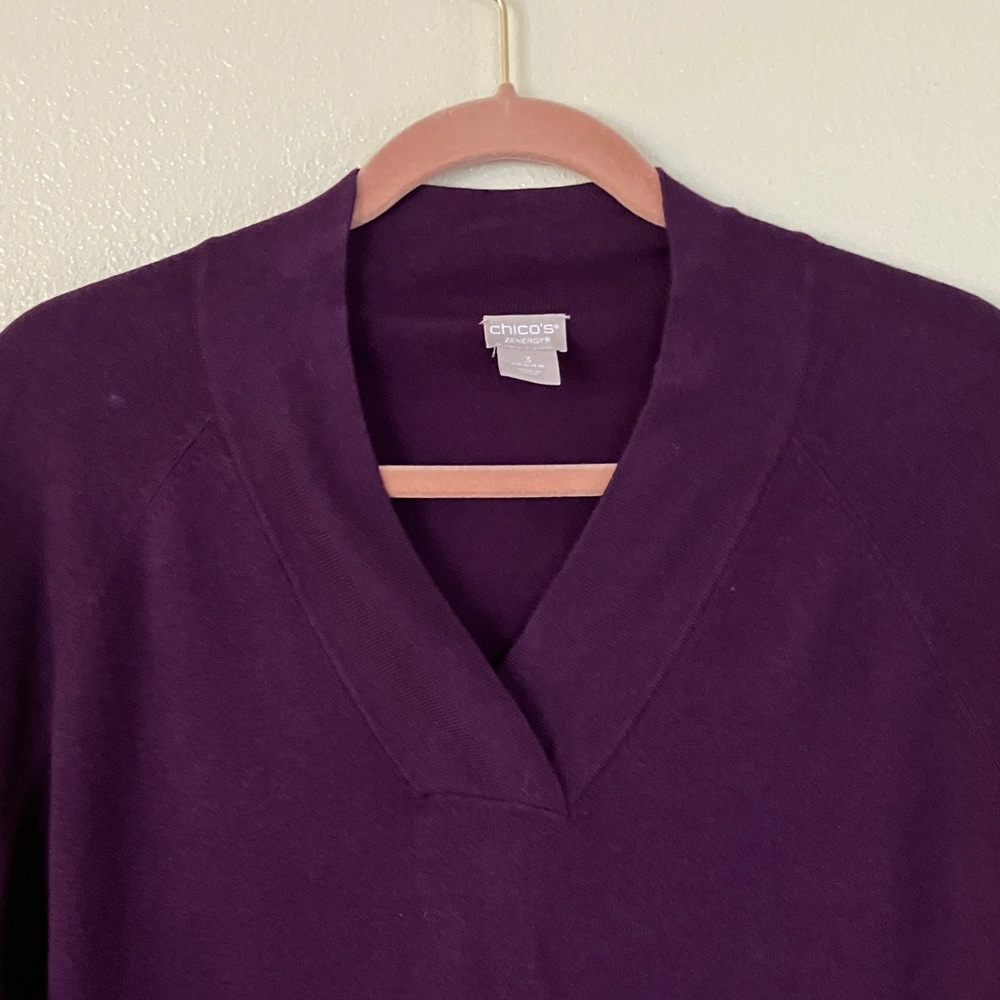 Chico's Zenergy Cotton Cashmere Front Pocket Tunic Sweater, XL